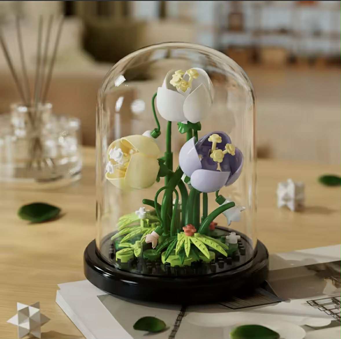 Klocki Kwiaty - Pastelowe Tulipany pod Kloszem