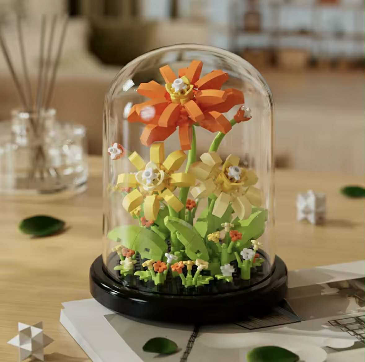 Klocki Kwiaty - Żółte Kwiaty pod Kloszem